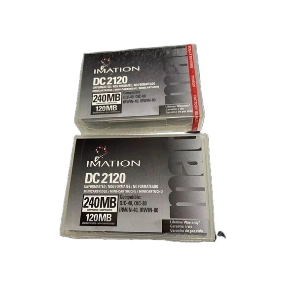 Lot of 2 Imation DC2120, 240MB Compressed / 120MB Uncompressed.  compatible: QIC - Picture 1 of 2